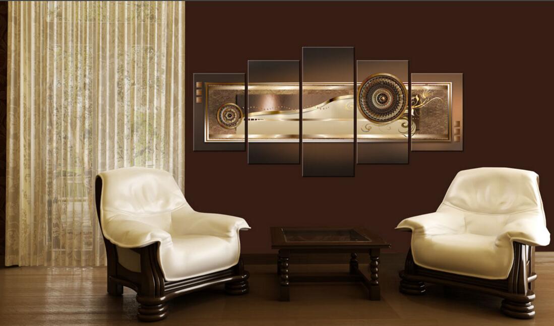 5PCS/Set Fashion Wall Art Canvas Painting Abstract Patterns of National Characteristics Modern Home Decoration,Choose Color And Size(No Fram