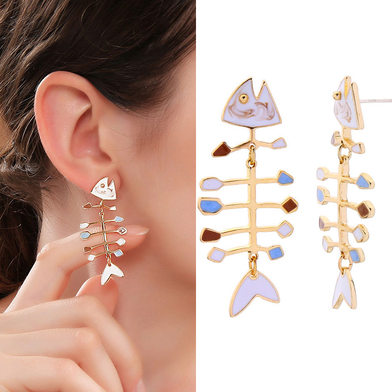 1 Pair Fish Drop Earrings Exquisite Fishbone Fashion Jewelry Multicolor Enamel Dangle Earring For Women Girl Party
1 Pair Fish Drop Earrings Exquisite Fishbone Fashion Jewelry Multicolor Enamel Dangle Earring For Women Girl Party