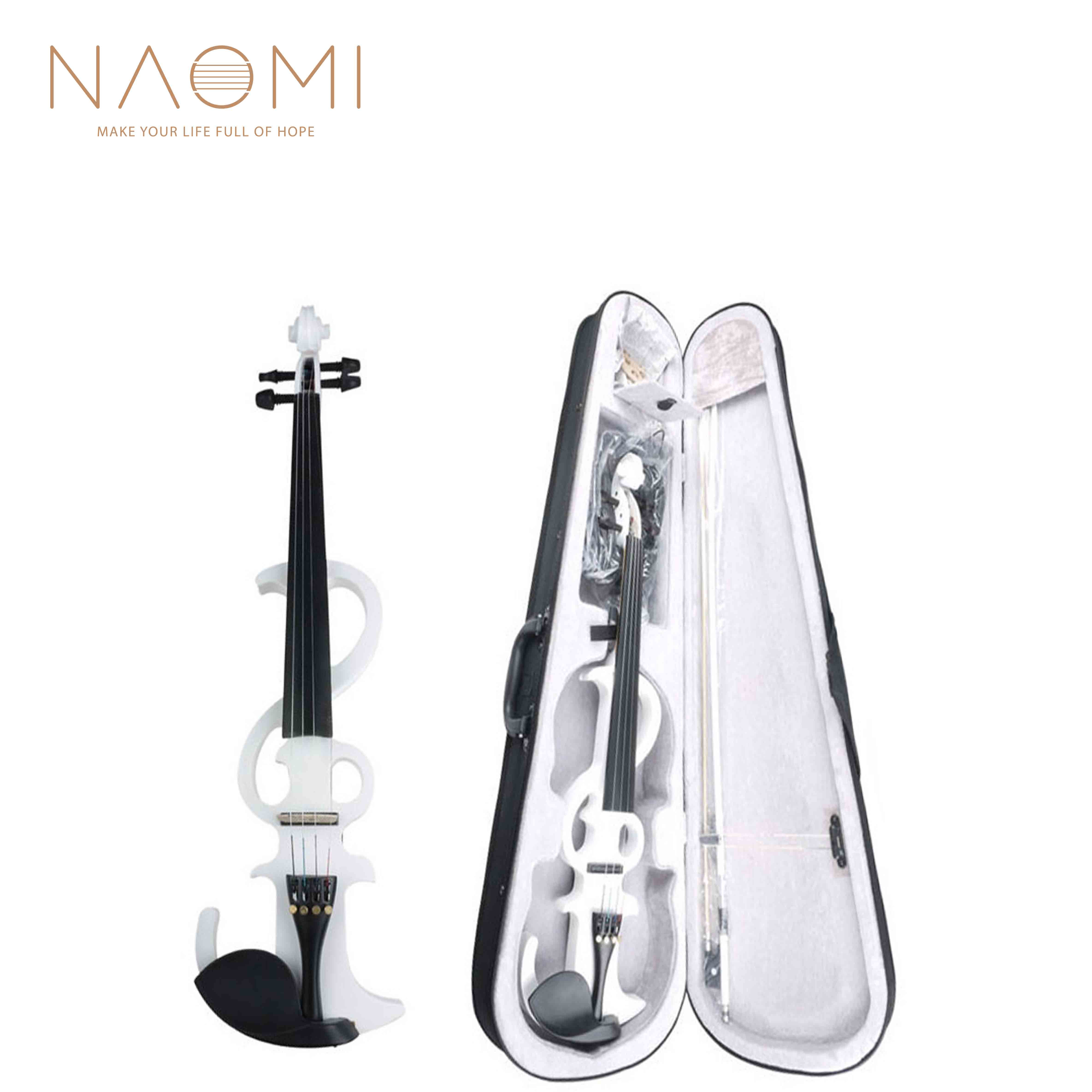 NAOMI Electric Violin 4/4 Electric Silent Violin Full Size Violin Ebony Fretboard +Case White Set New
NAOMI Electric Violin 4/4 Electric Silent Violin Full Size Violin Ebony Fretboard +Case White Set New