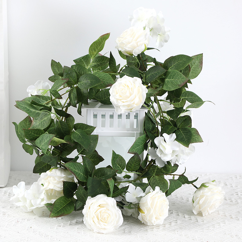 180cm White/Red/Pink Artificial Flowers Vine Silk Roses Hydrangea Rattan Hanging Flowers For Wedding Wall Decoration 165g
180cm White/Red/Pink Artificial Flowers Vine Silk Roses Hydrangea Rattan Hanging Flowers For Wedding Wall Decoration 165g