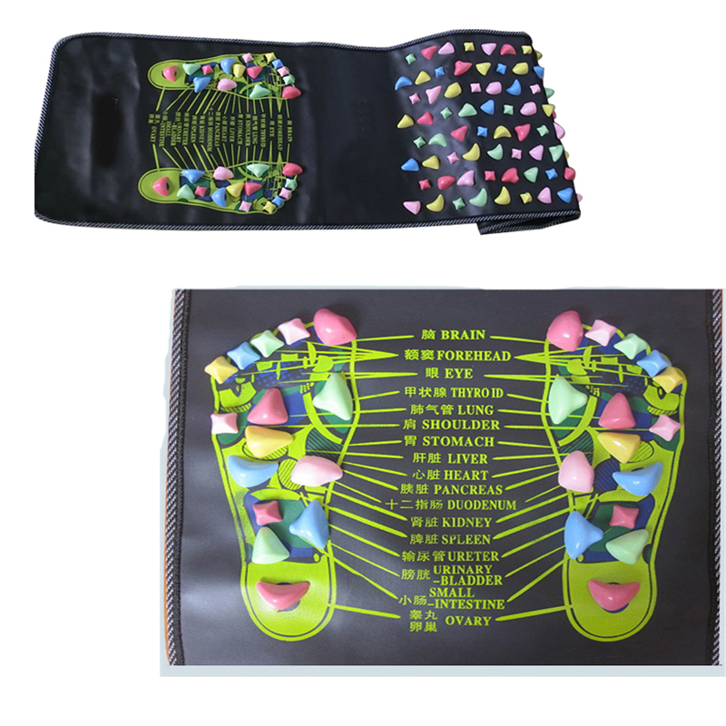 1Pc Acupuncture Cobblestone Foot Reflexology Massage Pad Walk Stone Square Foot Massager Cushion for Relax Body Pain Health Care C18122801