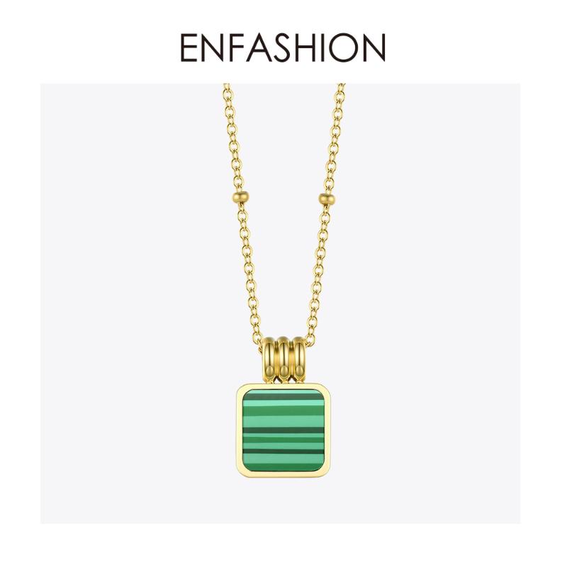 ENFASHION Natural Green Stone Pendant Necklace Women Gold Color Stainless Steel Femme Ball Necklace Fashion Jewelry P193052
ENFASHION Natural Green Stone Pendant Necklace Women Gold Color Stainless Steel Femme Ball Necklace Fashion Jewelry P193052