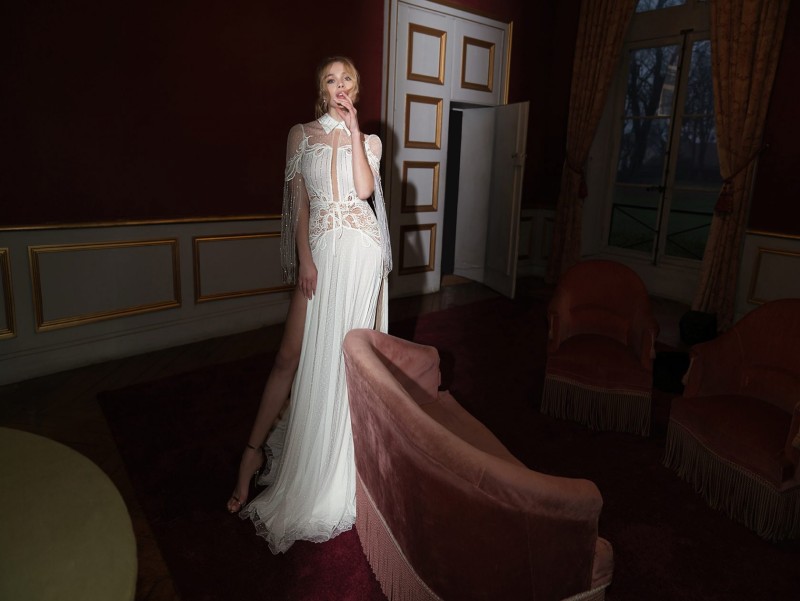 inbal dror mermaid wedding dresses lace beading split backless bridal gowns custom chapel country robe de marie