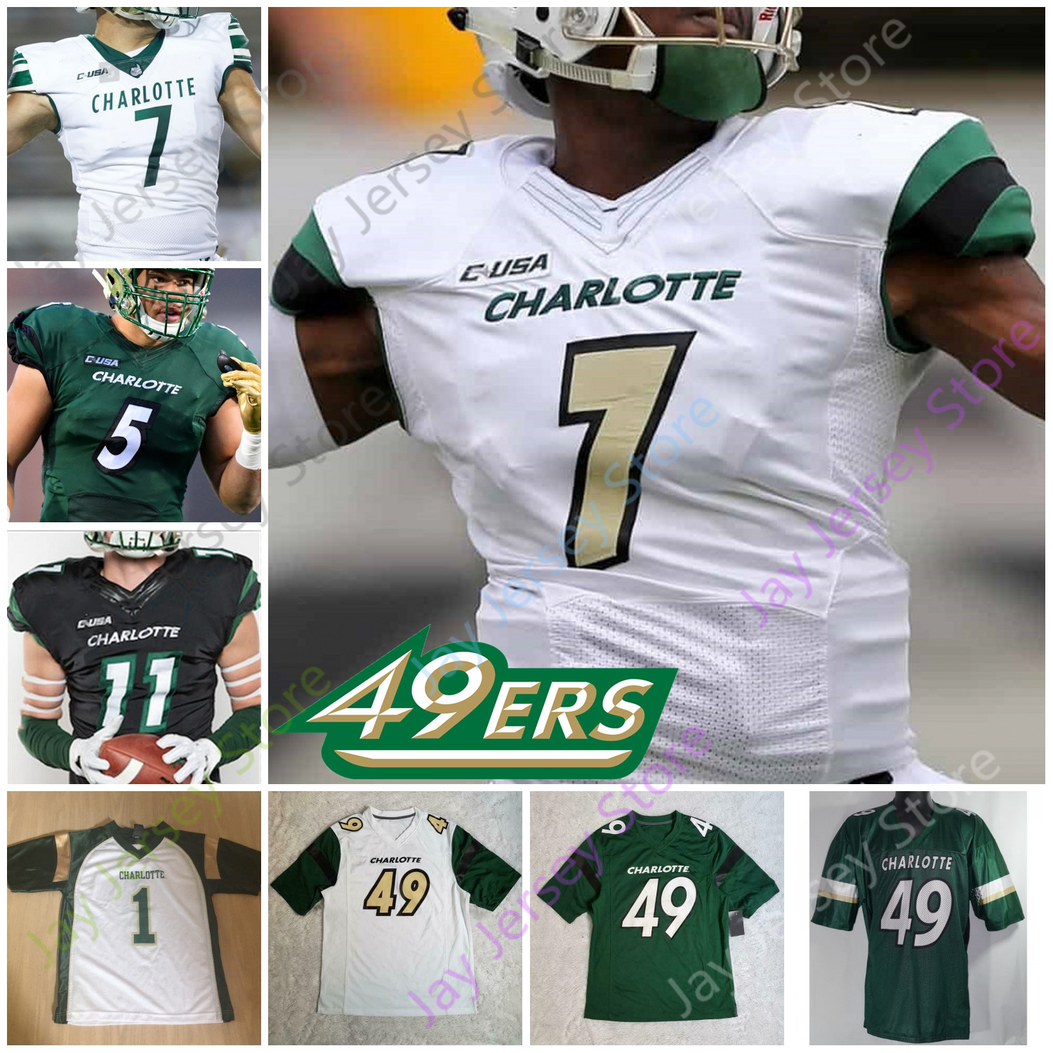 Custom 2020 Charlotte Football Jersey NCAA College Chris Reynolds Benny LeMay Victor Tucker Cameron Dollar Alex Highsmith Markees Watts, Green i
Custom 2020 Charlotte Football Jersey NCAA College Chris Reynolds Benny LeMay Victor Tucker Cameron Dollar Alex Highsmith Markees Watts, Green i