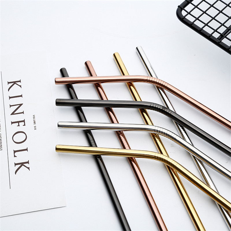 Colorful Stainless Steel Straws Reusable Straight Bent Metal Drinking Straw With Cleaner Brush Set Bar Party Accessory
Colorful Stainless Steel Straws Reusable Straight Bent Metal Drinking Straw With Cleaner Brush Set Bar Party Accessory