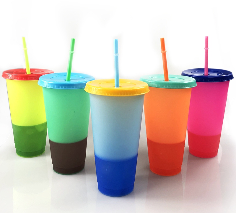 24oz color changing cup Plastic Drinking Tumblers with lid and straw Candy colors Reusable cold drinks cup magic Coffee beer mugs, Multi-color
24oz color changing cup Plastic Drinking Tumblers with lid and straw Candy colors Reusable cold drinks cup magic Coffee beer mugs, Multi-color