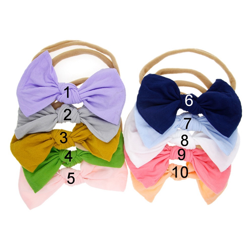 Hair Bows Nylon Elastic Headband For Girls Kids Fabric Soft Headbands Cute Baby Hair Band Accessories Headwear HC145