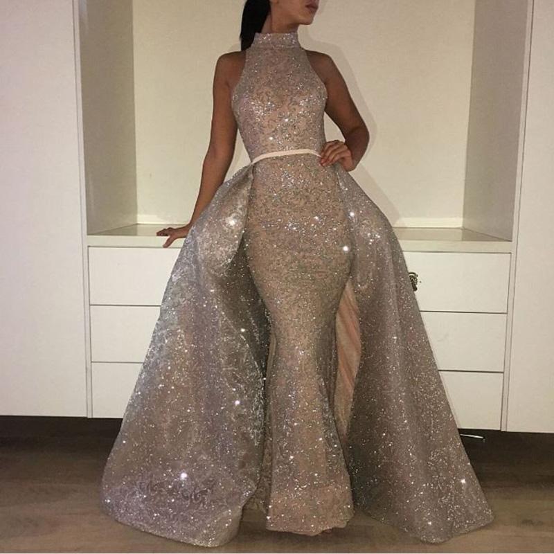 High Neck Cheap Bling Sexy Sequined Evening Dresses Wear Lace Mermaid Sequins Sleeveless Overskirts Arabic Formal Prom Dress Party Gowns, Same as picture
High Neck Cheap Bling Sexy Sequined Evening Dresses Wear Lace Mermaid Sequins Sleeveless Overskirts Arabic Formal Prom Dress Party Gowns, Same as picture