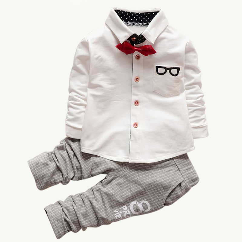 Baby Clothing Sets Kids Clothes Autumn Baby Sets Kids Long Sleeve Sports Suits Bow Tie T-shirts + Pants Boys Clothes