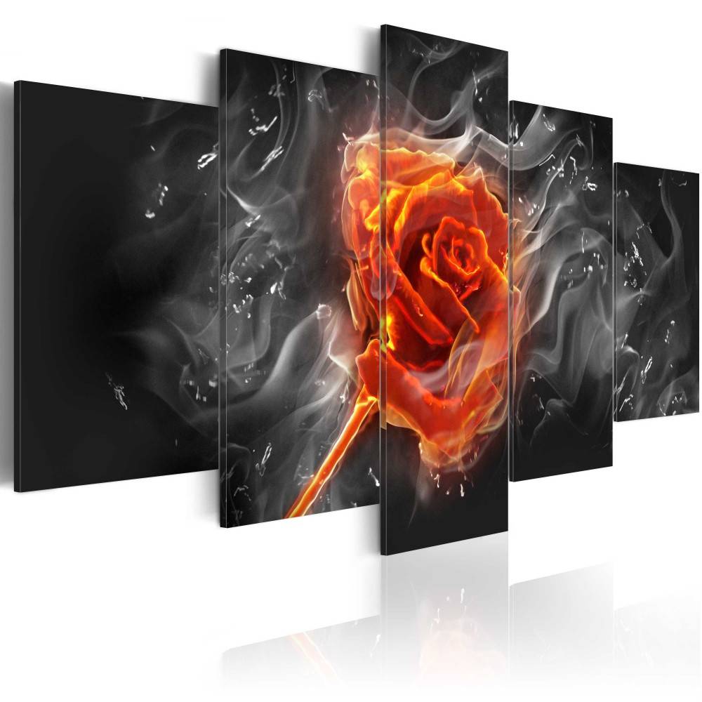 5 Pcs/set Canvas Print for Home Decor Modern Room Wall Art Rose Picture Gift for Love Living Room or Bedroom Decor,(No Frame)