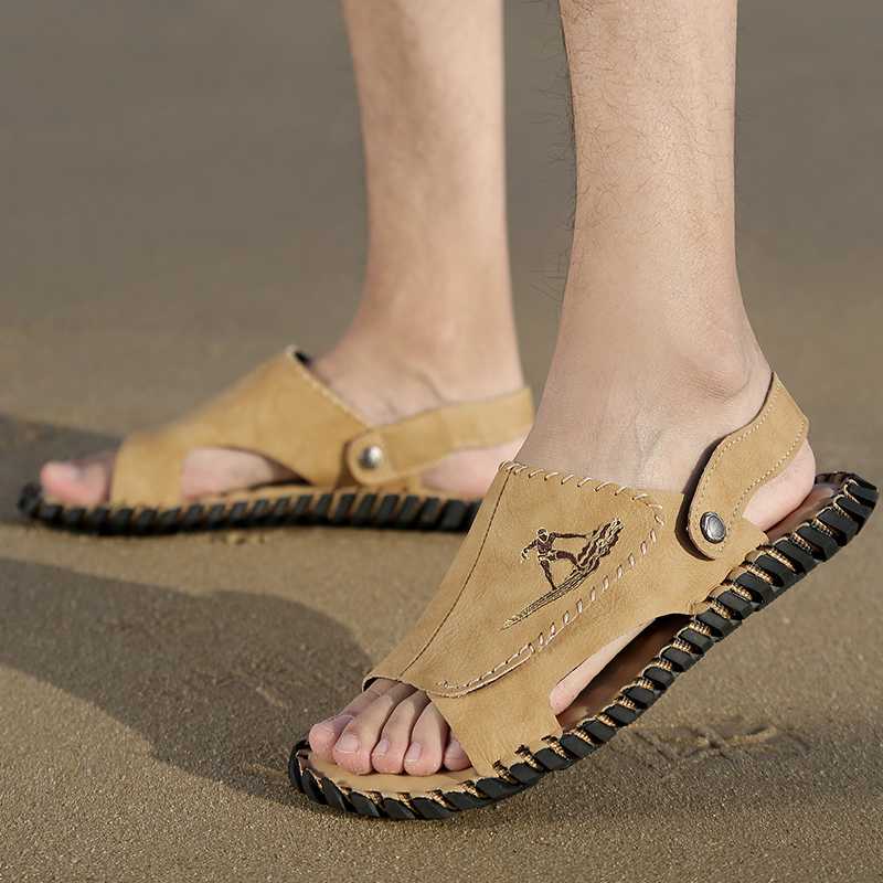 Men Sandals Handmade Italian Leather Sandals Summer Mens Rubber Walking Casual Backless Male Footwear Large Size, Sand
Men Sandals Handmade Italian Leather Sandals Summer Mens Rubber Walking Casual Backless Male Footwear Large Size, Sand
