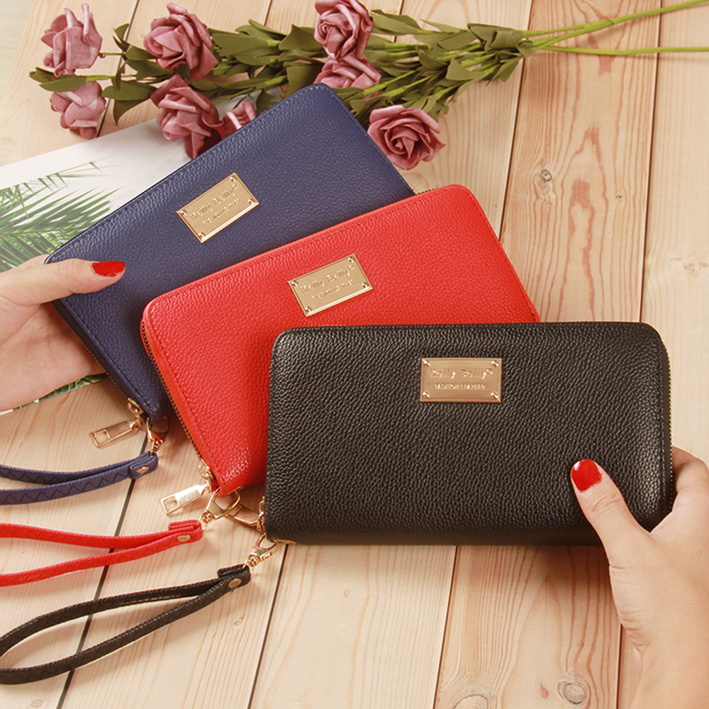 Women Leisure Wristlets Long Clutch Wallets PU Leather Zipper Purses Card Holder Coin Pouches Girls Handbag Cell Phone Pocket, 6 colors for choice
Women Leisure Wristlets Long Clutch Wallets PU Leather Zipper Purses Card Holder Coin Pouches Girls Handbag Cell Phone Pocket, 6 colors for choice
