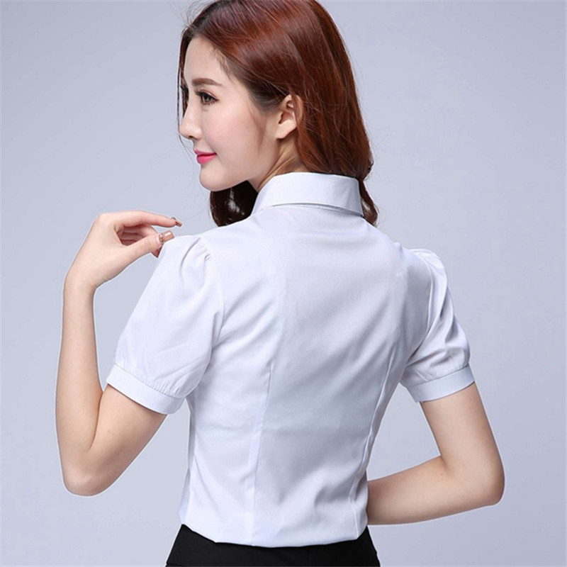 Korean Fashion Women Shirts Office Lady Cotton Blouse Blusas Mujer De Moda 2019 Women Blouses Elegant Shirt Plus Size 5XL