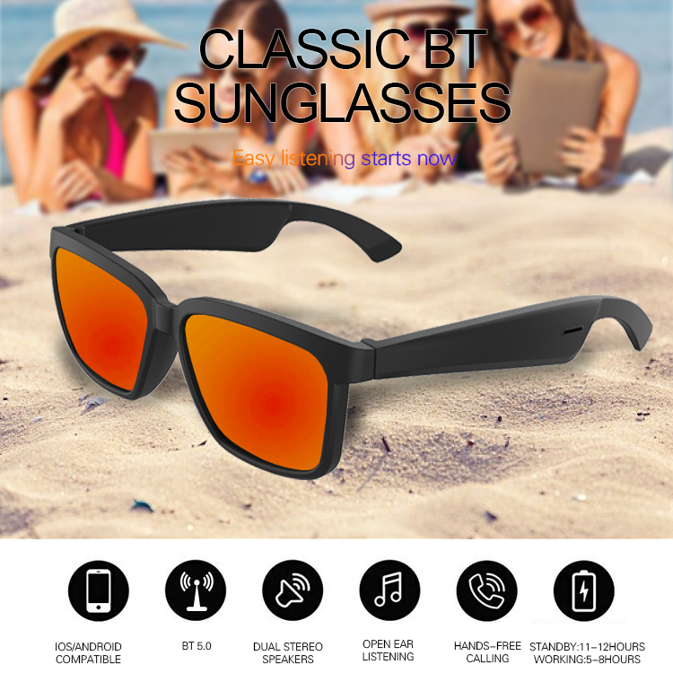 Wireless Bluetooth Smart Glasses Open Ear Technology Sun Eyewear Touch Sensor Make Hands Free Voice Audio Remote
Wireless Bluetooth Smart Glasses Open Ear Technology Sun Eyewear Touch Sensor Make Hands Free Voice Audio Remote