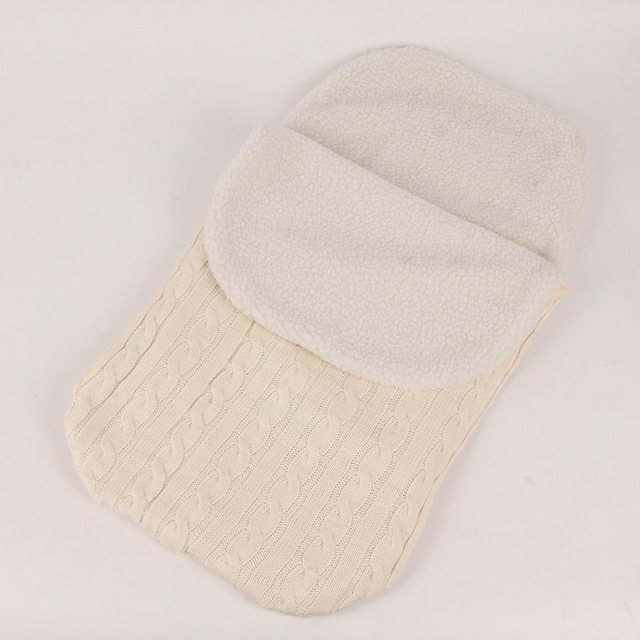 Thick Baby Swaddle Wrap Knit Envelope Newborn Sleeping Bag Baby Warm Swaddling Blanket Infant Stroller Sleep Sack Footmuff