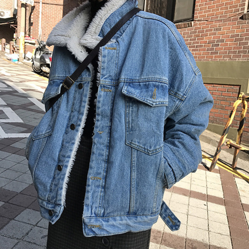 Fashion Tide Autumn And Winter New Fashion Lamb Hair Loose Lapel Denim Plus Velvet Thick Warm Coat Jacket Female PB553, Blue
Fashion Tide Autumn And Winter New Fashion Lamb Hair Loose Lapel Denim Plus Velvet Thick Warm Coat Jacket Female PB553, Blue