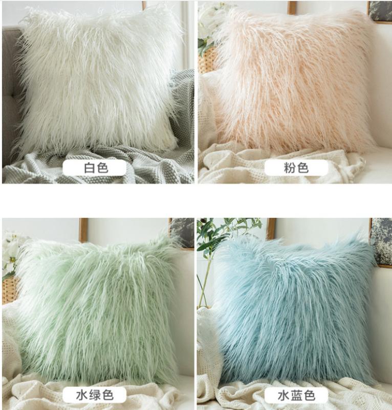 Cushion/Decorative Pillow Plush Case Cushions Fur Cushion Cover Ins Sofa Bed Pillows Faux Throw Decorative Christmas Room