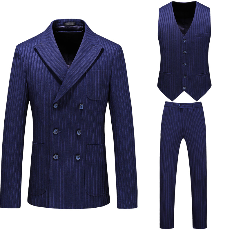 Antumn 2020 Latest Men suit Stripe Business Slim Suits Sets Wedding Dress 3-PCS Suit (Blazers+vest+Trousers)Large size -5XL, Navy blue
Antumn 2020 Latest Men suit Stripe Business Slim Suits Sets Wedding Dress 3-PCS Suit (Blazers+vest+Trousers)Large size -5XL, Navy blue