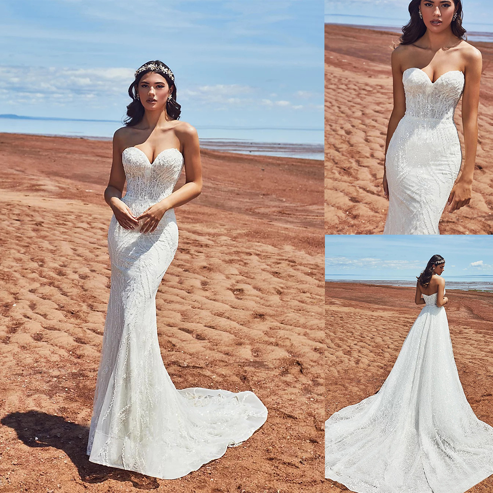 Elegent Mermaid Callablache Wedding Dresses Strapless Sleeveless Tulle Beads Sequins Detachable Wedding Gowns Sweep Train robe de mariée, Pink
Elegent Mermaid Callablache Wedding Dresses Strapless Sleeveless Tulle Beads Sequins Detachable Wedding Gowns Sweep Train robe de mariée, Pink