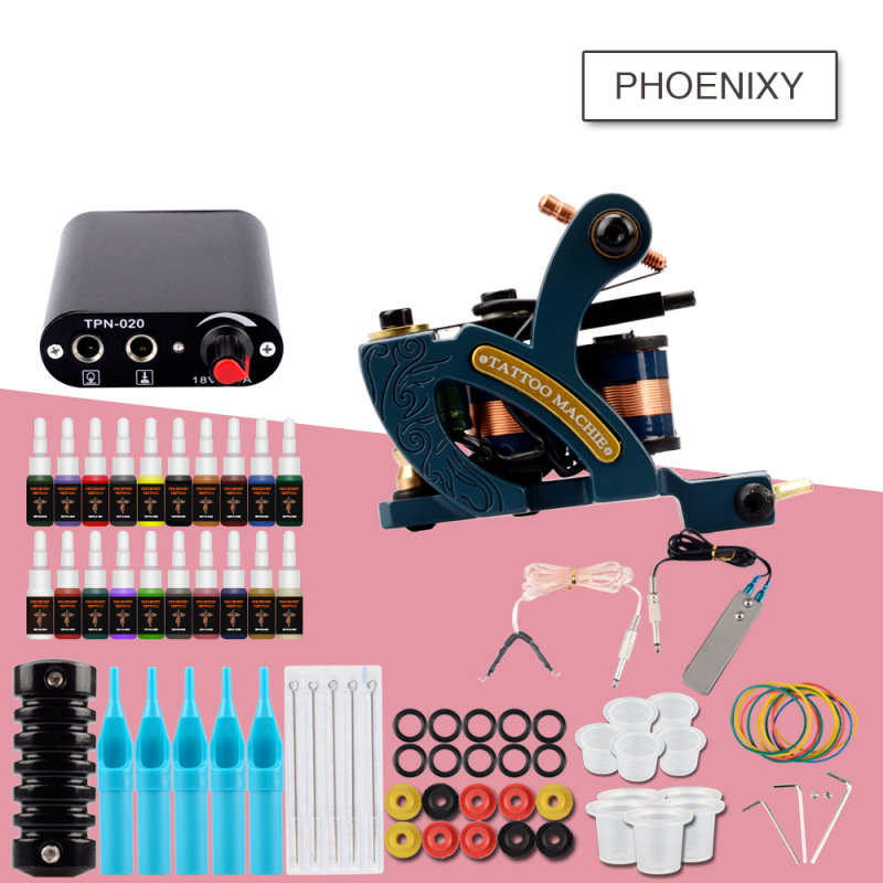 Tattoo Kit One Machines Gun 4/6/10/20 Color Ink Set Power Supply Grips Body Art Tools Set Permanent Makeup Beginner Tattoo
Tattoo Kit One Machines Gun 4/6/10/20 Color Ink Set Power Supply Grips Body Art Tools Set Permanent Makeup Beginner Tattoo
