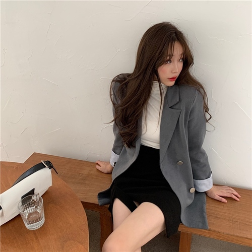 2020 Spring Women Blaser Office Ladies Blazer Jackets Double-breasted Women Suit Jackets Loose Pockets Female Blazers St540, Black
2020 Spring Women Blaser Office Ladies Blazer Jackets Double-breasted Women Suit Jackets Loose Pockets Female Blazers St540, Black