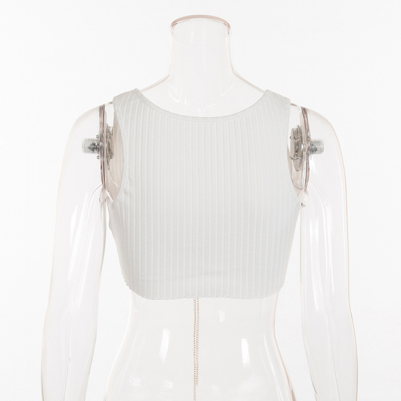 Bonnie Forest 2018 White Tank Tops Crop Top Cami Night Club Sequined Chain Vest Sexy Women Party Metallic Tie Up Camis Y190123