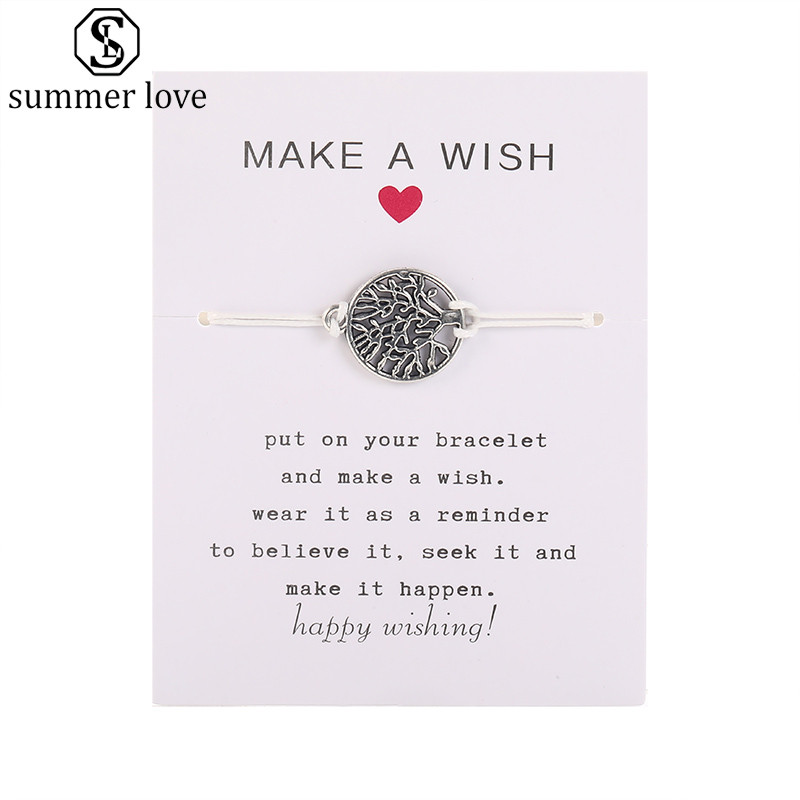 Make A Wish Card Bracelet Simple Elegant Wax Rope Adjustable Chain Multi-shapes Pendant Woven Bracelets For Women Girls Chrismas Gift-Z, Black
Make A Wish Card Bracelet Simple Elegant Wax Rope Adjustable Chain Multi-shapes Pendant Woven Bracelets For Women Girls Chrismas Gift-Z, Black