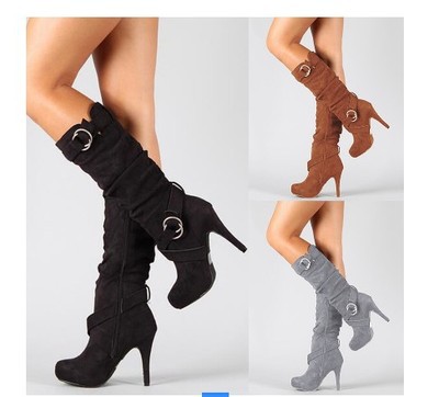 Spring Autumn Women Long Buckle High Heels Motorcycle Boots Shoes Ladies Sexy Party Flock Zip Riding Boots Shoes, Grey
Spring Autumn Women Long Buckle High Heels Motorcycle Boots Shoes Ladies Sexy Party Flock Zip Riding Boots Shoes, Grey