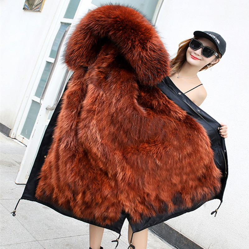 X-long winter jackets coats female 2018 plus size real raccoon fur parkas mujer coat thick women real fur inner parka, Grey middle long
X-long winter jackets coats female 2018 plus size real raccoon fur parkas mujer coat thick women real fur inner parka, Grey middle long