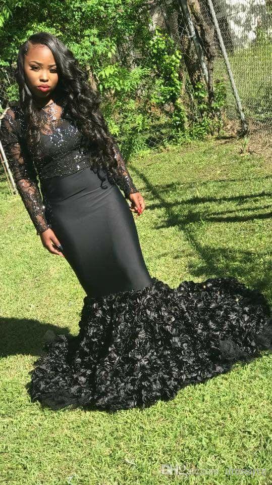 Sequined African Sparkly Mermaid Prom Dresses For Black Girls Backless Sweep Train Formal Evening Gowns Red Carpet Dress Mal 0505