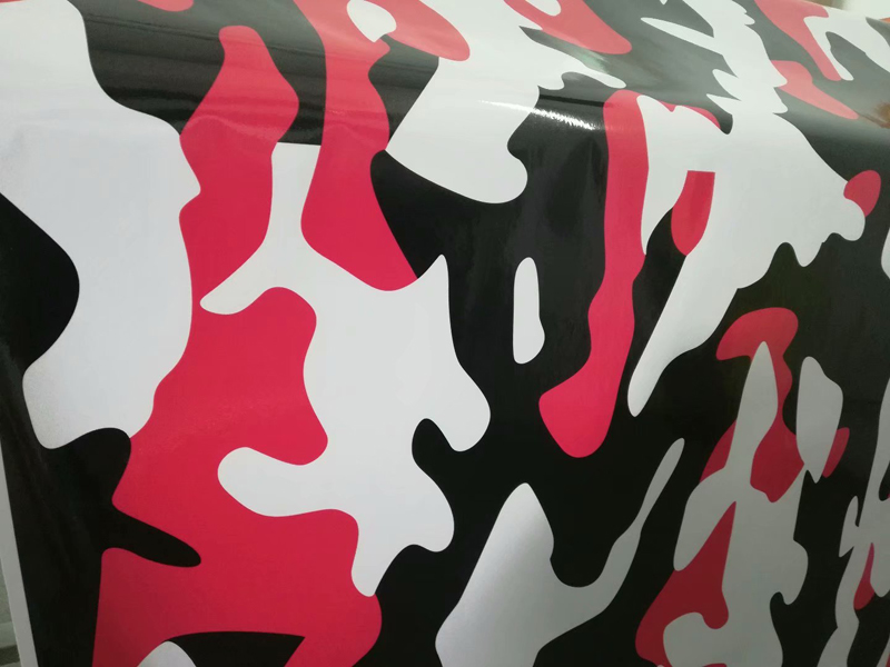 Black White Red Camo Vinyl Film Self Adhesive With Air Free Bubbles Camouflage Car Wrap Foil DIY Styling Sticker Wrapping