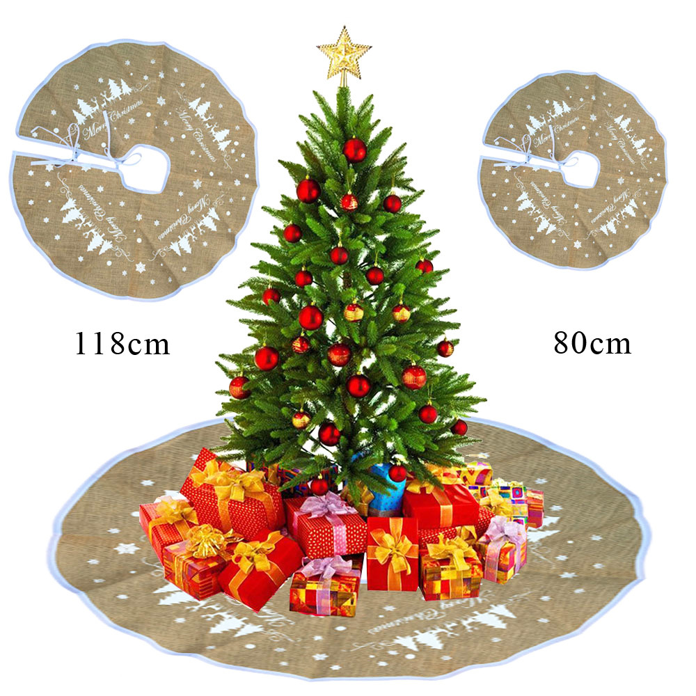80/118/120cm Khaki Burlap Merry Christmas Tree Skirt Snowflake Reindeer Xmas Ornament Santa Claus Party Decoration
80/118/120cm Khaki Burlap Merry Christmas Tree Skirt Snowflake Reindeer Xmas Ornament Santa Claus Party Decoration