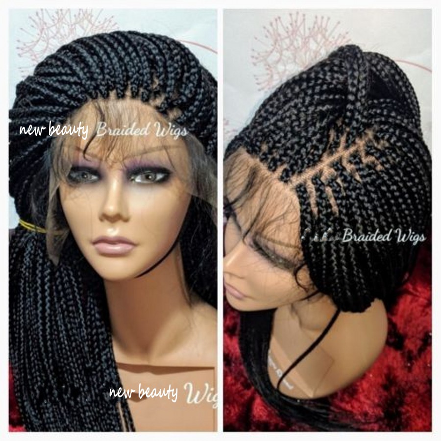 200density brazilian hair box braids wig Synthetic Lace Front Wigs preplucked hairline Braided Twist Crochet Full Hair Wigs for Black Women