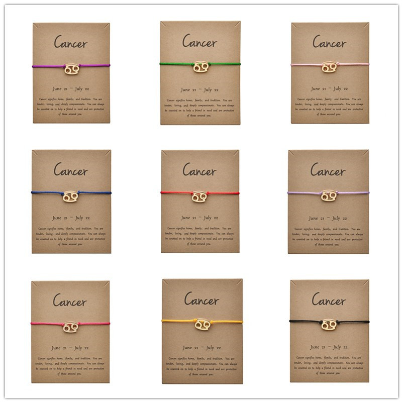 Fashion Jewelry 12 Constellation Zodiac Cancer Lucky Rope Bracelet Bangles For Women Men Birthday Gift
Fashion Jewelry 12 Constellation Zodiac Cancer Lucky Rope Bracelet Bangles For Women Men Birthday Gift