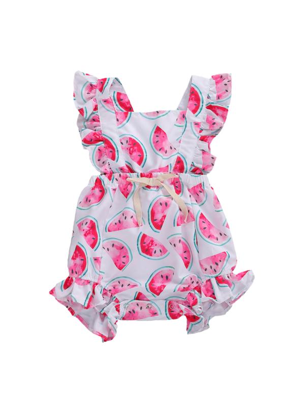 New Infant Baby Girl Sleeveless Watermelon Print Romper Ruffled Bodysuit One Piece Outfit Toddler Summer Clothing, As pic
New Infant Baby Girl Sleeveless Watermelon Print Romper Ruffled Bodysuit One Piece Outfit Toddler Summer Clothing, As pic