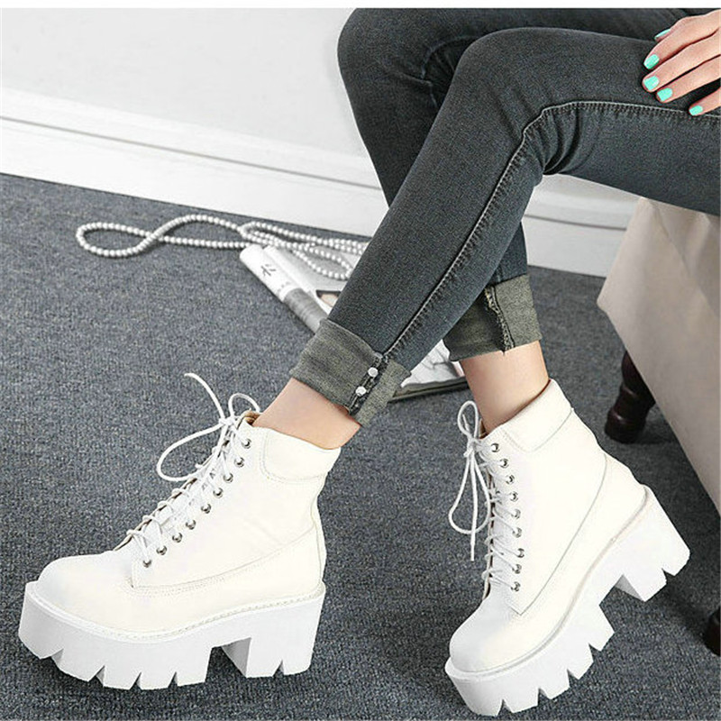 2020 Women White Ankle Boots High Heels Shoes Quality Waterproof Platform Boots Sapatos Mulher
2020 Women White Ankle Boots High Heels Shoes Quality Waterproof Platform Boots Sapatos Mulher