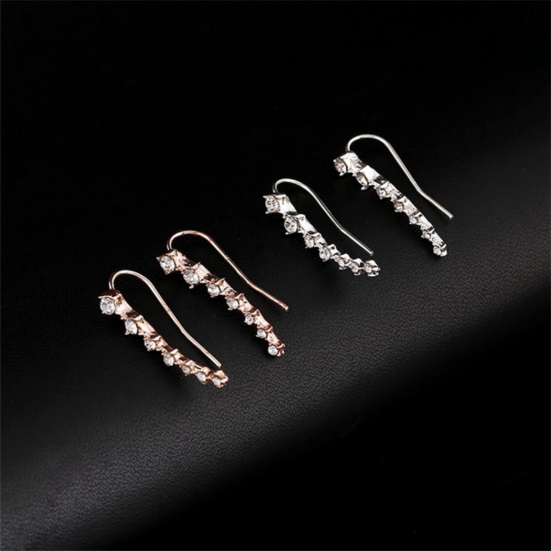 Korean version of high-end Jewelry Dangle & Chandelier drama with the same rhinestone long bride earrings Valentine's Day birthday bridesmaid