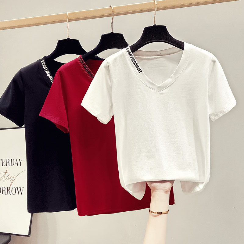 gkfnmt Cotton T Shirt Women Embroidery Letter Summer Tops 2020 Korean Fashion T-Shirt Female Tee Shirt Femme Woman Clothes, Black
gkfnmt Cotton T Shirt Women Embroidery Letter Summer Tops 2020 Korean Fashion T-Shirt Female Tee Shirt Femme Woman Clothes, Black