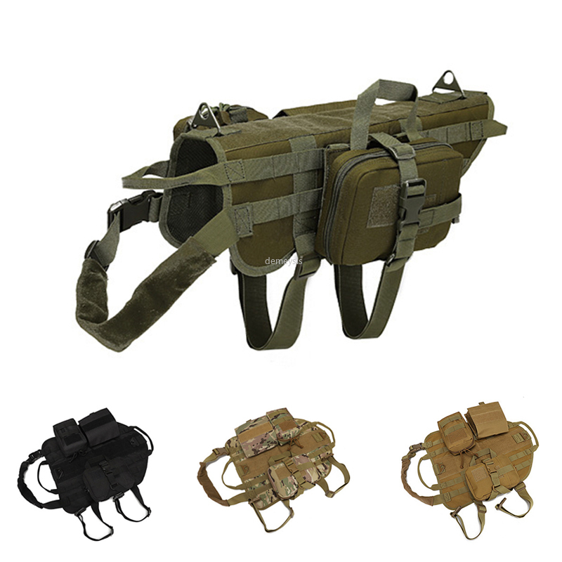 Molle Dog Vest Adjustable Army Tactical Dog Training Vest with 4 Pouches Outdoor Service Hunting Vests Harness, Black
Molle Dog Vest Adjustable Army Tactical Dog Training Vest with 4 Pouches Outdoor Service Hunting Vests Harness, Black