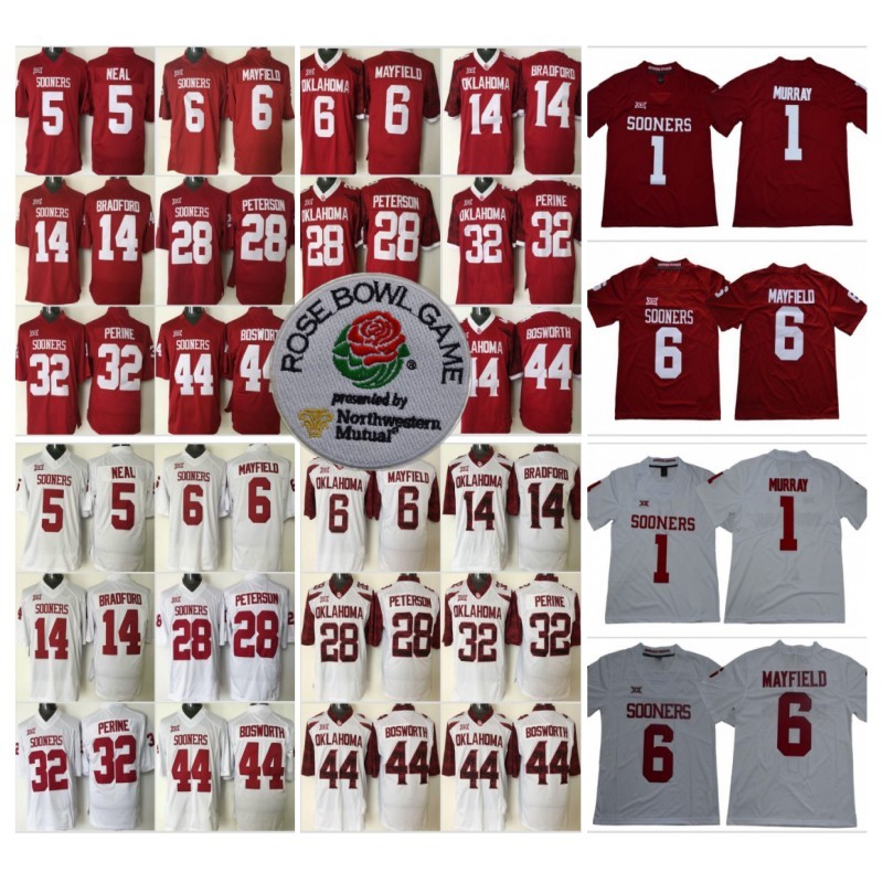 NCAA College 1 Kyler Murray Jersey 6 Baker Mayfield 14 Sam Bradford 28 Adrian Peterson 44 Brian Bosworth 32 Samaje Perine, As
NCAA College 1 Kyler Murray Jersey 6 Baker Mayfield 14 Sam Bradford 28 Adrian Peterson 44 Brian Bosworth 32 Samaje Perine, As