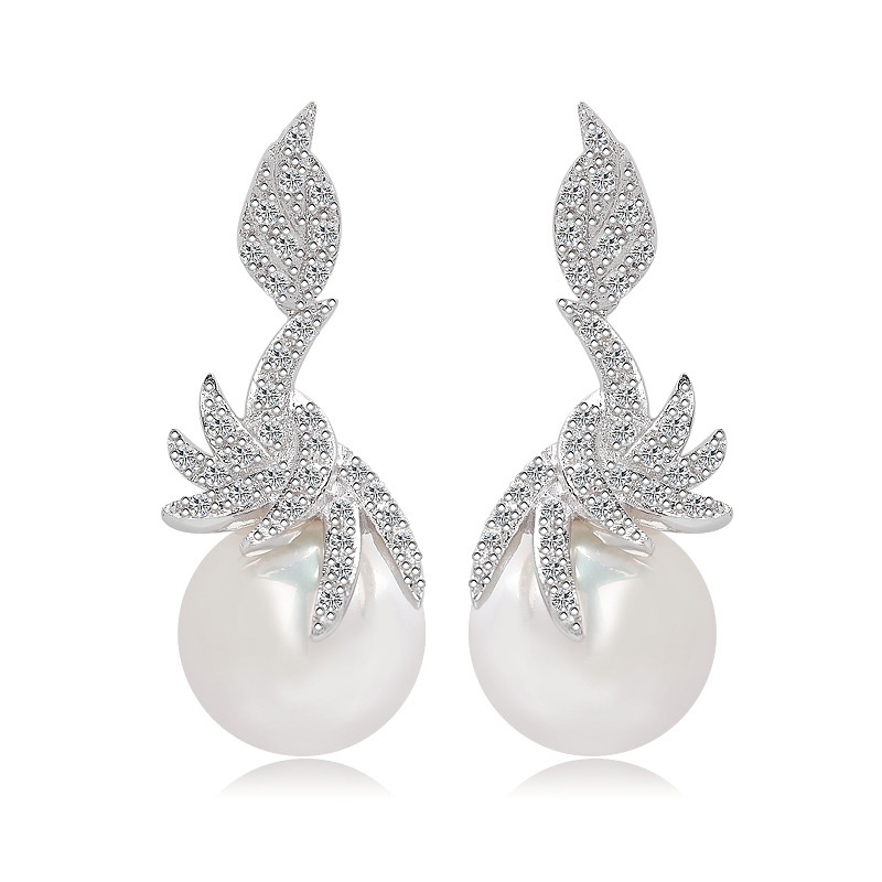 Shining White Zircon Pearl Drop Earrings Fine 925 Sterling Silver Needle Jewelry Wedding Dangle Earrings for Women Gril Gift
Shining White Zircon Pearl Drop Earrings Fine 925 Sterling Silver Needle Jewelry Wedding Dangle Earrings for Women Gril Gift