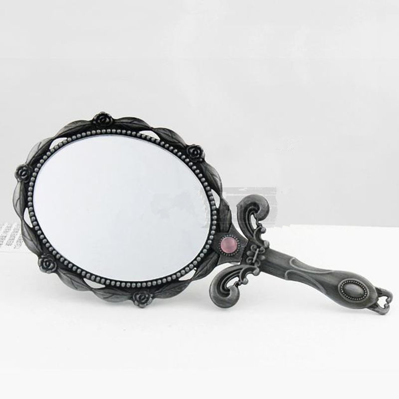 Retro Decorative Mirror Vintage Oval Round Beauty Vanity Makeup Mirror Hand Held Mirror Women Makeup Espejo Decorativo Retro Retro Dekorativer Spiegel
