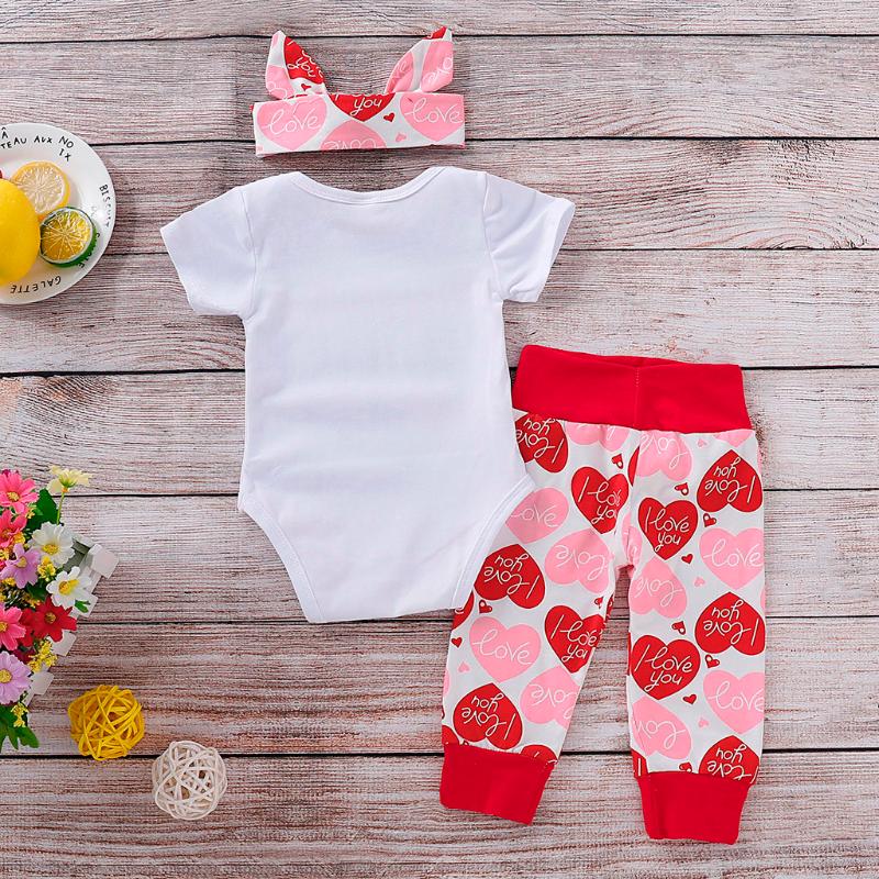 Newborn Baby Set Boys Girls Happy Mothers Day Letter Printing Bodysuit+pants+butterfly-knot Headband Outfit Toddler Clothing Set