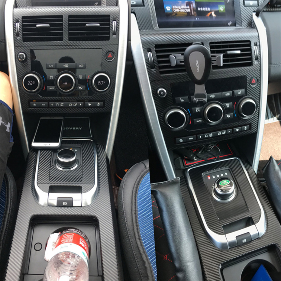 For Land Rover Discovery Sport Interior Central Control Panel Door Handle Carbon Fiber Stickers Decals Car styling Cutted Vinyl