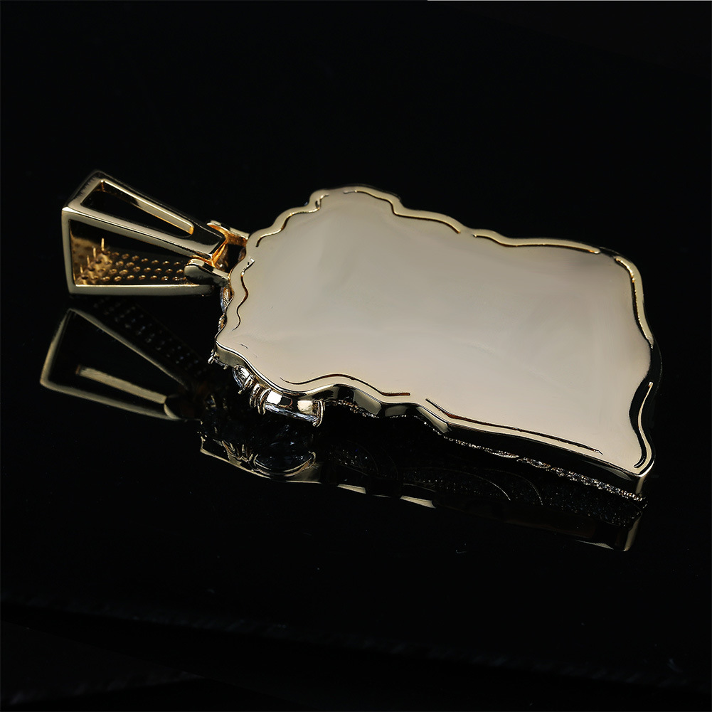 Top Quality 18K Gold Cubic Zirconia Big Jesus Portrain Necklace Pendant Iced Out CZ Cuban Chains Hip Hop Rapper Jewelry Gifts for Men Guys