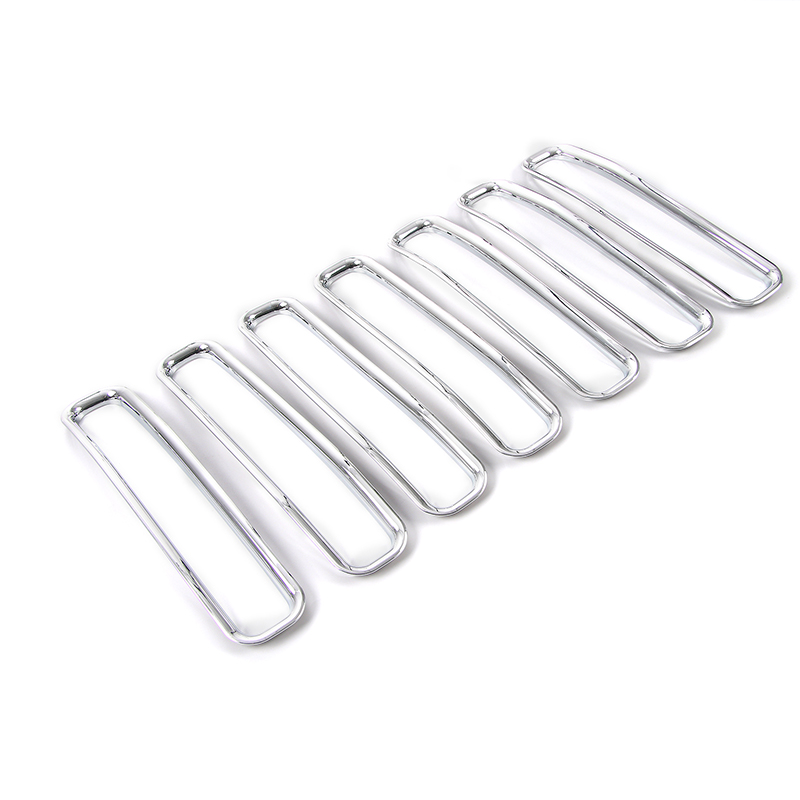 Chrome ABS Front Grille Inserts Trim Front Grill Slots For Jeep Wrangler TJ 1997-2006 Second Generati