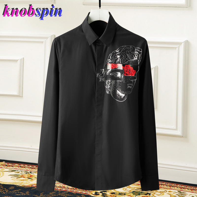 2019 New Brand Shirt men Long sleeve Slim Autumn clothes male Fashion Printed Men's Shirts Casual Business Camisas Plus size 4XL, Black
2019 New Brand Shirt men Long sleeve Slim Autumn clothes male Fashion Printed Men's Shirts Casual Business Camisas Plus size 4XL, Black