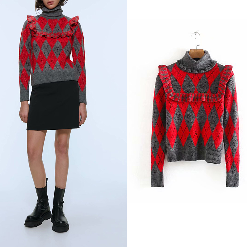 2019 fasion women Long sleeve turtleneck chic Christmas Sweaters Women Knitted ruffles Jumper vintage pullovers tops, As picture
2019 fasion women Long sleeve turtleneck chic Christmas Sweaters Women Knitted ruffles Jumper vintage pullovers tops, As picture