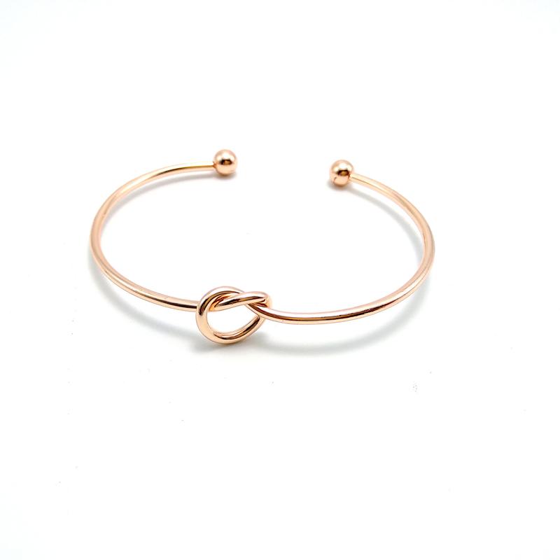 Bangle Bracelet Jewelry New Fashion Gold Silver Rose Gold Black Color Zinc Alloy Brief Knot Heart Women Girl Bangle Jewelry