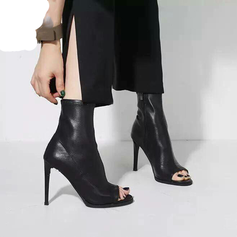 2019 Shoes Woman Spring And Autumn Open Toe High Heel Sandals Fashion Style PU Black Elastic Boots
2019 Shoes Woman Spring And Autumn Open Toe High Heel Sandals Fashion Style PU Black Elastic Boots